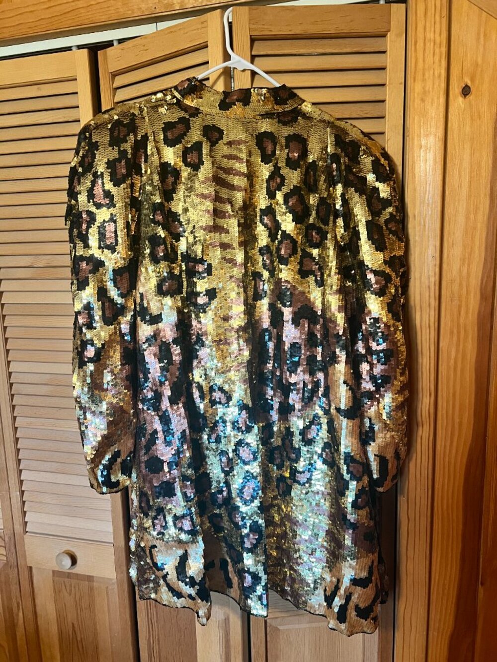 VINTAGE French Collizioni Sequin Leopard Jacket Dress Sz XL - Picture 3 of 3